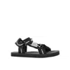 Palm Angels Teen Boys Black Velcro Strap Sandals In Black