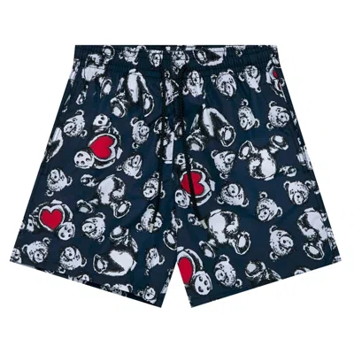Pre-owned Palm Angels X Vilebrequin Bear Print Swimshorts 'blue/white' | Men's Size M