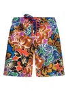 Palm Angels X Vilebrequin Floral-print Swim Shorts In Multi