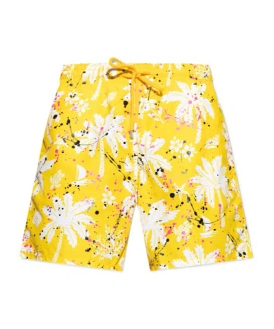 Palm Angels X Vilebrequin Swim Shorts In Yellow