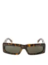 Palm Angels Bold Rectangular Tortoiseshell Frame Yreka Sunglasses In Grey
