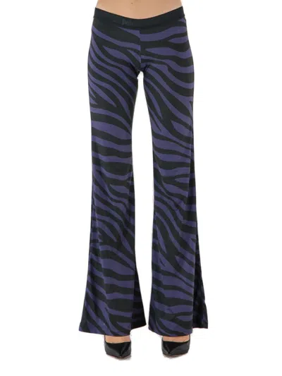 Palm Angels Zebra Printed Flared Trousers In Multi