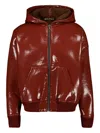 Palm Angels Curved Logo Bomber Jacket In Red