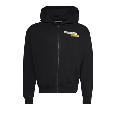 Pre-owned Palm Angels Zip Regular Hoodie 'black / Of' | Men's Size Xxl