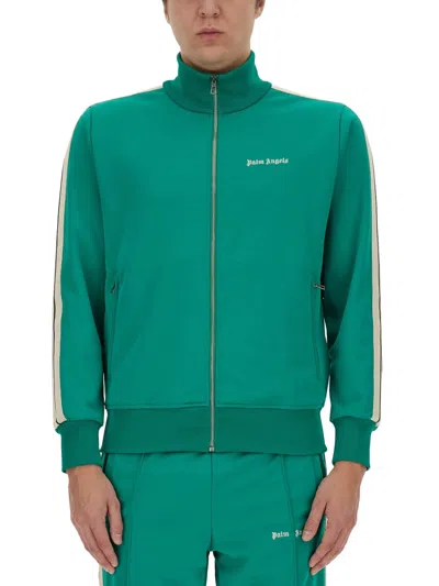 Palm Angels Classic Logo Track Jacket In Green