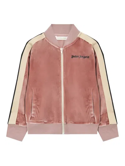Palm Angels Kids' Zip-up Bomber Jacket In Pink