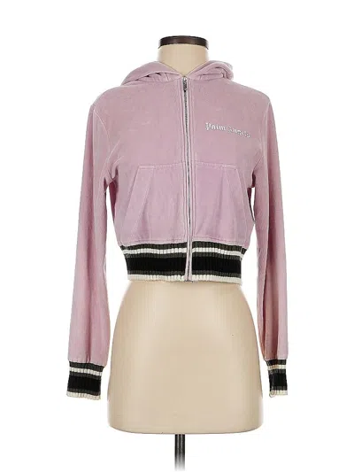 Pre-owned Palm Angels Zip Up Hoodie In Pink