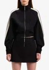 Palm Angels Zip-up Sculptural Track Jacket In Black