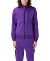 Palm Angels Track Jacket With Curved Logo On Back In Violet