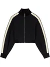 Palm Angels Zip-up Sculptural Track Jacket In Black - Off White