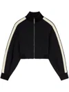 Palm Angels Zip-up Sculptural Track Jacket In Black - Off White