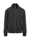 Palm Angels Zip-up Track Jacket In Black