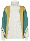 Palm Angels Monogram Colorblock Track Jacket In White