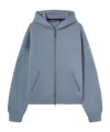 Palm Angels Curved Logo Neoprene Bomber In Gray