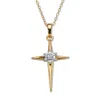 Palm Beach Jewelry .03 Tcw Diamond 18k Gold-plated Cross Necklace 18 Inch