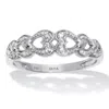 Palm Beach Jewelry .039 Tcw Diamond Heart Link Platinum Over Sterling Silver Ring