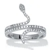 Palm Beach Jewelry 0.40 Tcw Cubic Zirconia Sterling Silver Snake Ring In White