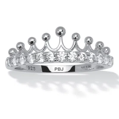 Palm Beach Jewelry 0.46 Tcw Cubic Zirconia Sterling Silver Crown Ring In White