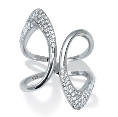 Palm Beach Jewelry 0.46 Tcw Cz Sterling Silver Open Loop Ring In White