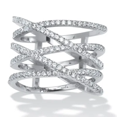 Palm Beach Jewelry 0.55 Tcw Cubic Zirconia Sterling Silver Wrap Ring In White