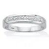 Palm Beach Jewelry .06 Tcw Men's Round Cubic Zirconia Platinum-plated 925 Silver Etched Bridal Ring