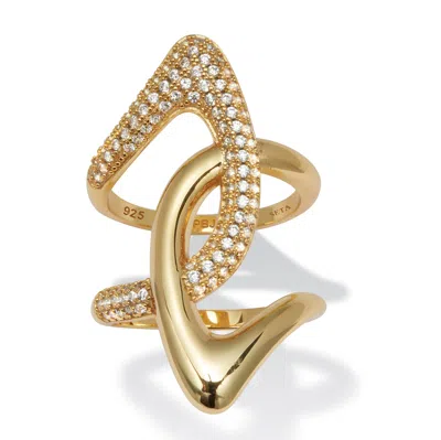Palm Beach Jewelry 0.75 Tcw Cz Gold-plated Sterling Silver Ring In Yellow