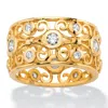 Palm Beach Jewelry 1 Tcw Cubic Zirconia 18k Gold Plated .925 Sterling Silver Scroll Eternity Ring In White