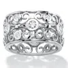 Palm Beach Jewelry 1 Tcw Round Cubic Zirconia .925 Sterling Silver Scroll Eternity Ring In White