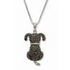 Palm Beach Jewelry .10 Tcw Black And White Diamond Sterling Silver Dog Pendant And Chain 18 Inches