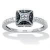 Palm Beach Jewelry .10 Tcw Black And White Diamond Sterling Silver Square Ring