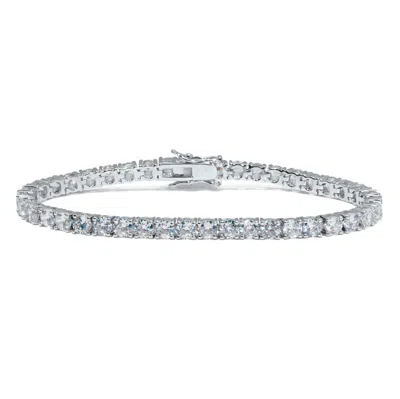 Palm Beach Jewelry 10 Tcw Round Cubic Zirconia Silvertone Tennis Bracelet 7-inch