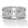 Palm Beach Jewelry 1.00 Tcw Cubic Zirconia Sterling Silver Link Ring In White