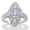 Palm Beach Jewelry 1.03 Cttw. Cz Platinum-plated Silver Art Deco Ring In White