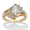 Palm Beach Jewelry 1.03 Tcw Marquise-cut Cubic Zirconia Ring In Gold-plated In White