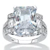 Palm Beach Jewelry 10.36 Tcw Cz Platinum-plated Cocktail Ring In White