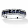 Palm Beach Jewelry 1.06 Tcw Round Genuine Blue Sapphire And Diamond Accent 10k White Gold Ring In Blue