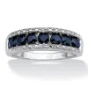 Palm Beach Jewelry 1.06 Tcw Sapphire And Diamond Accent Ring In Platinum-plated Sterling Silver In Blue