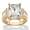 Palm Beach Jewelry 10.72 Tcw 14k Gold/ss Cz Engagement Ring In Yellow