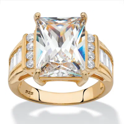 Palm Beach Jewelry 10.72 Tcw 14k Gold/ss Cz Engagement Ring In Yellow