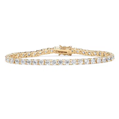 Palm Beach Jewelry 10.75 Tcw Cubic Zirconia Gold-plated Sterling Silver Tennis Bracelet In White