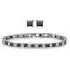 Palm Beach Jewelry 10.75 Tcw Princess Cut Cubic Zirconia Tennis Bracelet And Earring Set