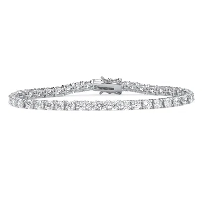 Palm Beach Jewelry 10.75 Tcw Round Cubic Zirconia Platinum-plated Tennis Bracelet 7.5"