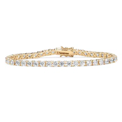 Palm Beach Jewelry 10.75 Tcw Round Cubic Zirconia Yellow Gold-plated Tennis Bracelet 7.5"