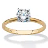 Palm Beach Jewelry 1.08 Cttw. Gold-plated Sterling Silver Cubic Zirconia Solitaire Engagement Ring In White