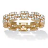 Palm Beach Jewelry 1.08 Tcw Cz Gold-plated Sterling Silver Link Ring In Yellow
