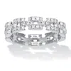 Palm Beach Jewelry 1.08 Tcw Cz Sterling Silver Eternity Link Ring In White