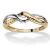 Palm Beach Jewelry 10k Yellow Gold Two-tone Twist Ring In Yellow