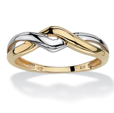 Palm Beach Jewelry 10k Yellow Gold Two-tone Twist Ring