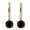 Palm Beach Jewelry .11 Tcw Cushion Black Spinel 18k Yellow Gold-plated Sterling Silver Earrings