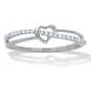 Palm Beach Jewelry .11 Tcw Diamond Sterling Silver Crossover Heart Ring